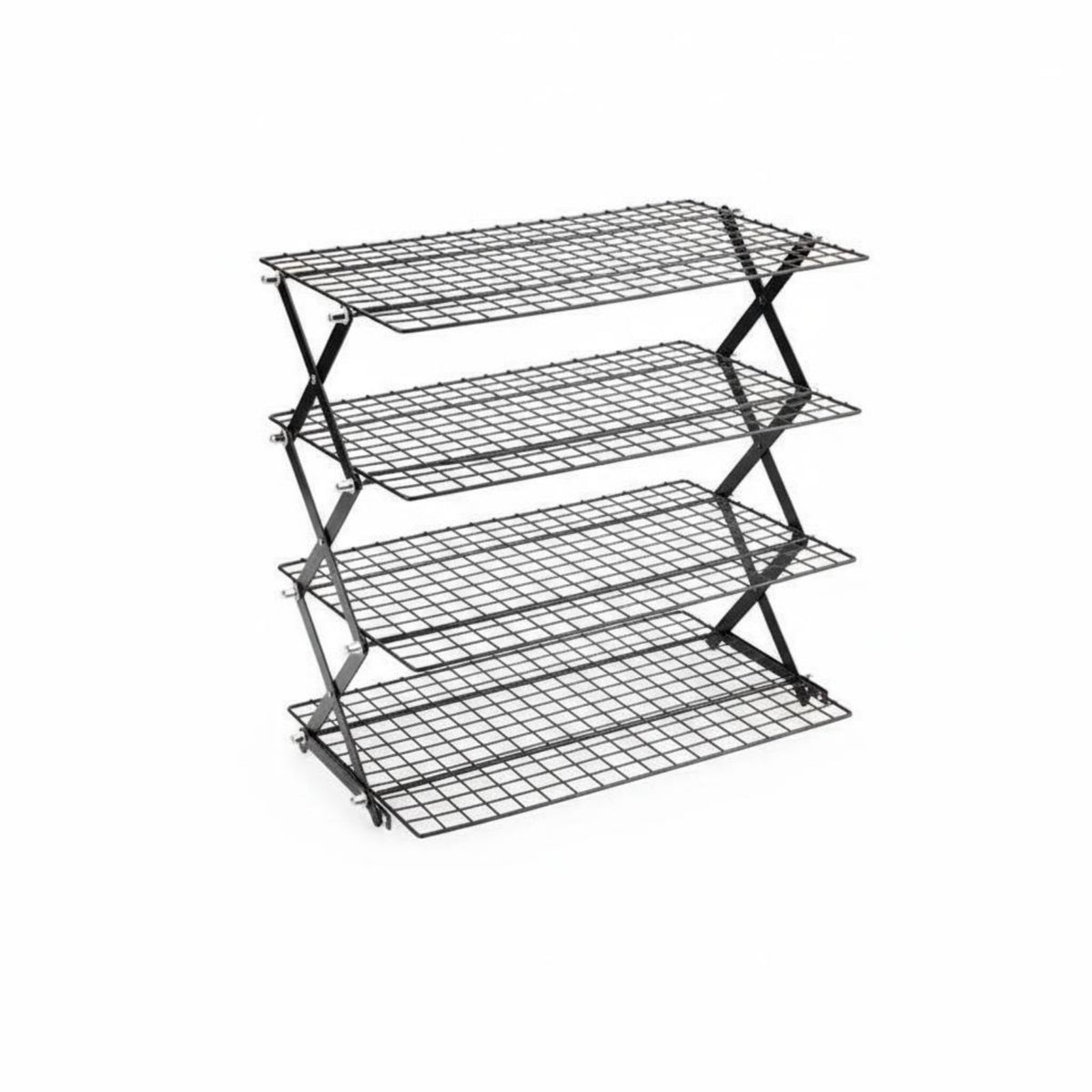 Multi-Tier Cooling Rack Non Coating Foldable Cooking Rack Space-Saving Stackable Pastry Shelf for Home Cooks, Camping, Bakery, Outdoor Barbecue