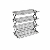 Multi-Tier Cooling Rack Non Coating Foldable Cooking Rack Space-Saving Stackable Pastry Shelf for Home Cooks, Camping, Bakery, Outdoor Barbecue
