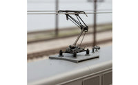 Metal Body HO Scale Pantograph Realistic Feature Model Locomotive Pantograph Sturdy Base Railway Part for Collectors, Miniature Scene