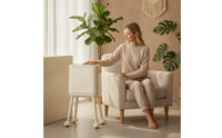 Modern Trash Can with Raised Legs Minimalist Trash Can with Legs Stylish Wastebasket Streamlined for Living Room
