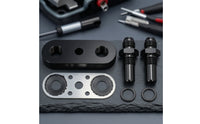 Gearbox Cooler Line Adapter Plate with Fittings 6AN Gearbox Cooler Line Adapter Plate with Gasket CNC-Machined Custom