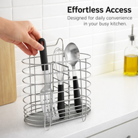 Stainless Steel Wall Mount Chopstick Holder, Kitchen Utensil Organizer for Chopsticks and Spoons, Storage Rack for Home Cooks, Modern Home Storage