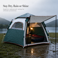 Automatic Pop-Up Camping Tent with Sunshade, 2-in-1 Outdoor Foldable Shelter for 3-4 People