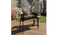 Windproof Portable Charcoal Grill with Carry Bag Heat Resistant Foldable Barbecue Grill Convenient Long-Lasting for Camping
