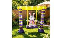 Inflatable Bunny Swing Inflatable Easter Bunny Festive Easter Yard Decoration for Garden
