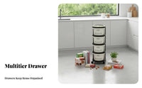 Mobile & Portable Multi-Tier Organizer with Drawers Multipurpose Rolling Multi-Drawer Trolley Space Saving Household Storage 360-Degree Casters for Homeowners, Office Workers, Living Room, Bedroom, Kitchen, Bathroom
