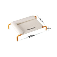 Removable and Washable Dog Cot with Pillow Moisture-Proof Raised Pet Lounger for Indoor