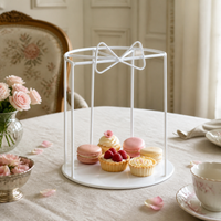 European Style White Iron Art Dessert Display Stand Cake Tray Afternoon Tea Pastry Rack