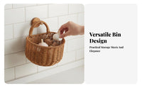 Wicker Wall Pocket Imitation Rattan Small Woven Storage Container Multi-Purpose