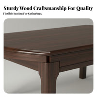 Modern Chinese Design Dining Set Wear-Resistant Extendable Dining Table and Chairs Solid Wood Kitchen Table Set for Families, Homeowners