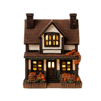 Vintage Light-up Pumpkin Cottage Halloween Lighted House with Pumpkins Miniature House with Warm Lights Autumn Pumpkin Cottage