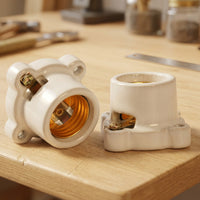 Ceiling Light Fitting with a Ceiling Rose, High Temperature Resistant E27 Lamp Holder for LED Lighting, Flame Retardant E27 Lamp Bulb Holder