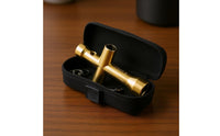 Gold Finish Mini Cross Wrench Hexagonal Openings Four-Way Socket Wrench Metal Hex Socket Spanner Compact Size