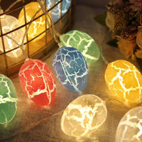 LED Easter Eggs Cracked Egg Lights Battery Powered Easter Egg Fairy Lights Indoor & Outdoor Use Crackle Pattern Light Strand for Kids, Home Decor, Bedroom, Garden
