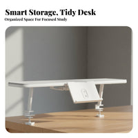 Modern Simple Design Adjustable Study Table with Bookshelf Ergonomic Design children's Desk Tiltable Desktop Student Workstation Integrated Storage for Students, Parents, Homework, Online Learning, Classroom, Playroom