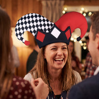Fool Hat Eye-Catching Fool Hat with Curved Protuberances Multicolor Costume Headpiece for Adults
