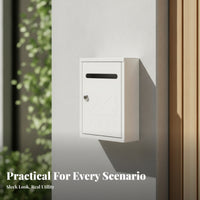 Compact Wall-Mounted Mailbox Rectangular Metal Mailbox Easy to Install Home Storage for Outdoor
