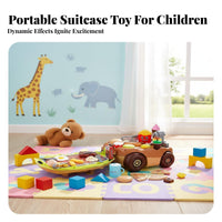 Foldable Culinary Playset Car Transformable Design child's Kitchen Playset Easy Storage Pretend Food Cooking Set for Children, Young Children, Indoor