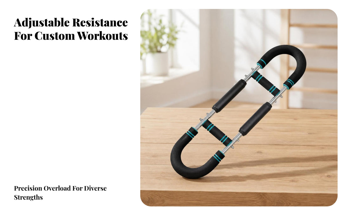 Home Gym Curved Arm Strength | Foam-Covered Grips, Sturdy Metal Frame, Arm Exerciser with Adjustable Resistance