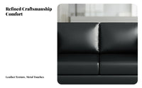Matte Finish 3-Piece Black Minimalist Couch Set Modern Design 3-Piece Couch and Chair Set Easy to Clean Office Furniture Sturdy Frame for Businesses, Clients, Reception Area, Business Meeting Space, Waiting Room