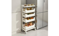 Rolling Storage Cart Sturdy Steel Frame Fruit and Vegetable Storage Rack Heavy Duty Multi-Tier Vegetable Rack for Pantry, Office