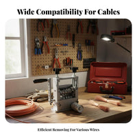 Easy Blade Change 6-Hole Cable Stripping Tool Engine Compatible Scrap Cable Stripper Portable Scrap Copper Wire Stripper Sturdy Construction for DIY Enthusiasts, Workshop Owners, Professionals, Garage, Job Site