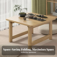 Foldable Design Collapsible Tatami Table Space-Saving Collapsible Chabudai Portable Floor Desk Japanese Design for Apartment Dwellers, Tea Enthusiasts, Balcony, Bay Window, Small Apartments, Living Room