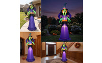Giant Halloween Inflatable Witch Outdoor Halloween Inflatable Decoration with LED Lights Lighted Spooky for Homeowners