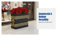 European Outdoor Iron Flower Display, Black Metal Planter Box, Fence Divider, Floor Set
