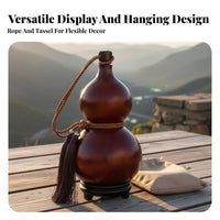 Natural Gourd Beverage Bottle With Carrying Cord Antique Design Gourd Bottle Portable Spirits Calabash Good Luck Symbol Home