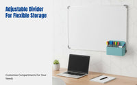Wall-Mount Pen Organizer, Large Capacity, Adjustable Divider Case for Whiteboard, Blackboard, Desk, Refrigerator