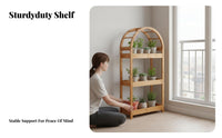 Ladder Design Arched Multi-Level Plant Stand Space Saving Arched Top Shelving Unit Sturdy & Stable Display Shelf Large Capacity for Home Decorators, Decor Enthusiasts, Homeowners, Balcony, Sunroom, Living Room, Bedroom