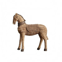 Rattan Horse Statue Woven Wicker Horse Figurine Brown