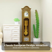 Highly Detailed 1:12 Scale Floor Clock Realistic Details Dollhouse Pendulum Clock Versatile Decoration for Collectors, Hobbyists