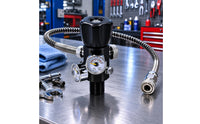 Inflatable Control Unit Matte Black Pressure Gauge Control Unit Metal Fittings High-Pressure Hose Kit
