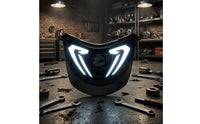 LED Motorcycle Headlight Black Light Finned for Night Riding