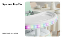 Easy to Clean Foldable Baby Feeding Chair Multi-Functional Foldable Baby Seat with Tray Stable Structure Travel High Chair Soft Cushion for Toddlers, Grandparents, Mealtime, Outdoor, Living Room, Restaurants