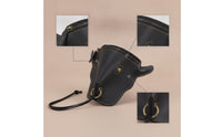 Bull Shaped Head Waist Bag Versatile PU Leather Belt Pouch Retro Design Fanny Pack for Casual Outings