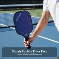 Paddle Racket Set Carbon Fiber Face Fiberglass Paddle Racket Printed Graphics Honeycomb Core Racket for Kids, Indoor, Training, Tournaments
