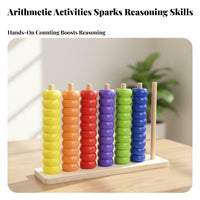 Rainbow Bead Abacus Textured Wooden Abacus Toy Hand-Eye Coordination