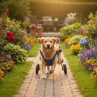 Adjustable Frame Dog Wheelchair Lightweight Pet Mobility Cart Breathable Material Dog Walking Wheels for Disabled Pets, Small Dogs