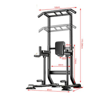 1 Freestanding Pull-up Bar Pull-up and Dip Station Multi-function Strength Tower Workout Station Sturdy Steel Frame Anti-slip Footings Suitable for Adults Home Exercise Personal Workout Area
