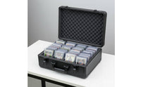 Graded Card Storage Box Large Capacity Slab Card Carrying Case Portable Aluminum Card Storage Enclosure for Hobbyists, Professional Participants