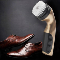 Interchangeable Heads Rechargeable Shoe Polisher Kit 2-in-1 Function Handheld Leather Cleaner Lightweight for Travel