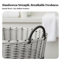 Imitation Rattan container Large Capacity Laundry Basket Woven Design for Living Room