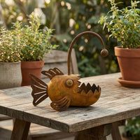 Metal Fishes Planter Novelty Fishes Planter Whimsical Plant Holder for Gardeners, Patio