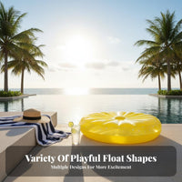 Highly Buoyant Inflatable Lemon Slice Inflatable Lounger Oversized Yellow Lemon Water Bed Comfortable Novelty Food Inflatable Lounger Long-Lasting for Adults, Kids, Beach, Vacation, Lake