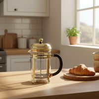 Coffee Press Coffee Brewer Reusable Strainer Glass Coffee Press Anti-Scald Handle 3-Tier Filtration System for Beginners, Office