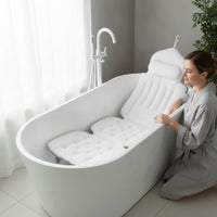 Bathtub Cushion with Headrest Anti-Slip Bathtub Mattress with Suction Cups for Adults, Home Spa