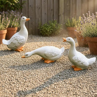 3 Pieces Realistic Feather Detail Duck Figurine Mixed Poses Garden Duck Ornament for Water Feature